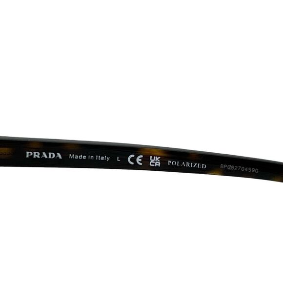 Prada NEW Square Tortoise Sunglasses PR 22ZS Polarized Brown Gradient Gold Logo - Picture 7 of 10